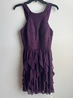 Xtraordinary Plum Lace Cocktail Dress